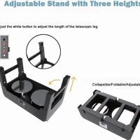 Bol dublu hrana si apa pentru animale de companie, cu suport ajustabil, negru Vivo SY-097